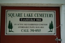 Square Lake Cemetery Sign